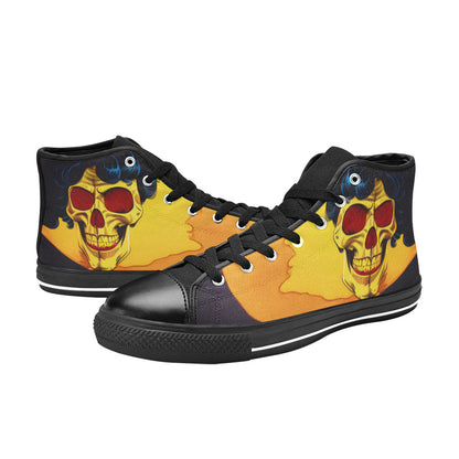 MEN'S Cc Retro Skull Art High Top Canvas Dark Academia Custom Sneakers