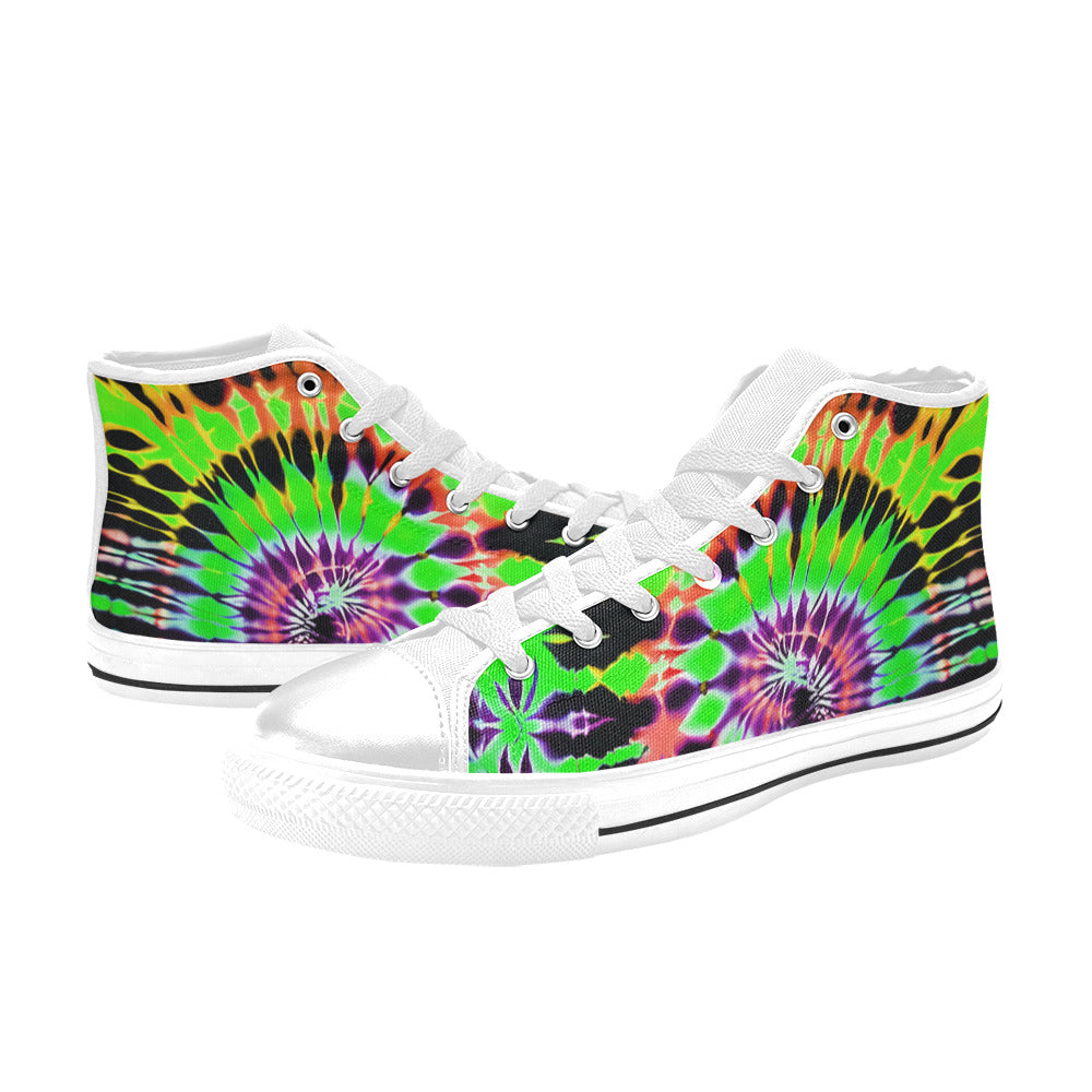 MEN'S Cc Tie Dye Art High Top Canvas Wallpaper Art Custom Shoes