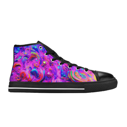 WOMEN'S Cc Acid Bath Art High Top Canvas Aesthetic Sneakers