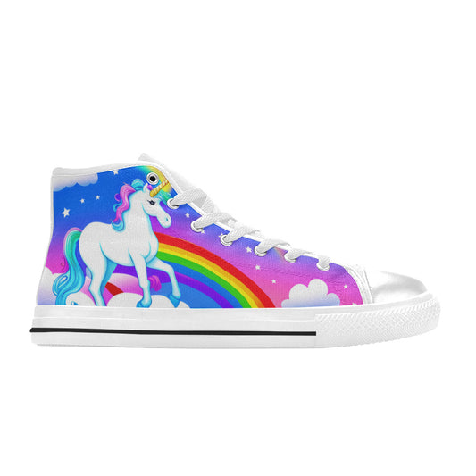 MEN'S Unicorns Rainbows Clouds Men’S High Top Canvas Dreamcore Shoes