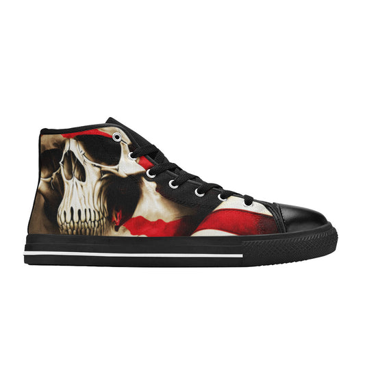 WOMEN'S Cc Patriotic Usa Flag High Top Canvas Vivid Custom Shoes