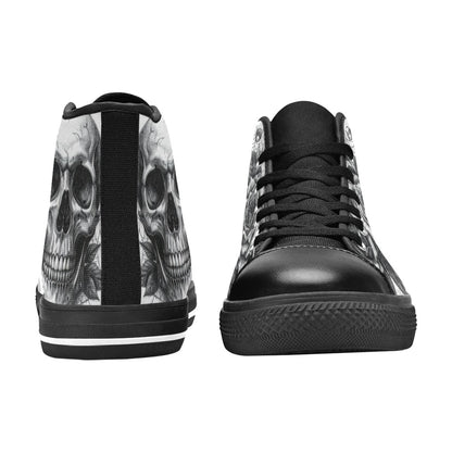 Dark Art Gothic Skull Men's High Top Canvas Shoes | Freaky Shoes®