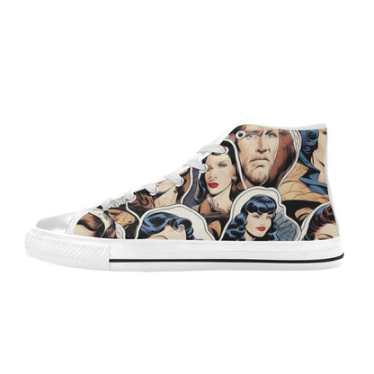 WOMEN'S Cc Retro Faces High Top Canvas Grunge Shoes
