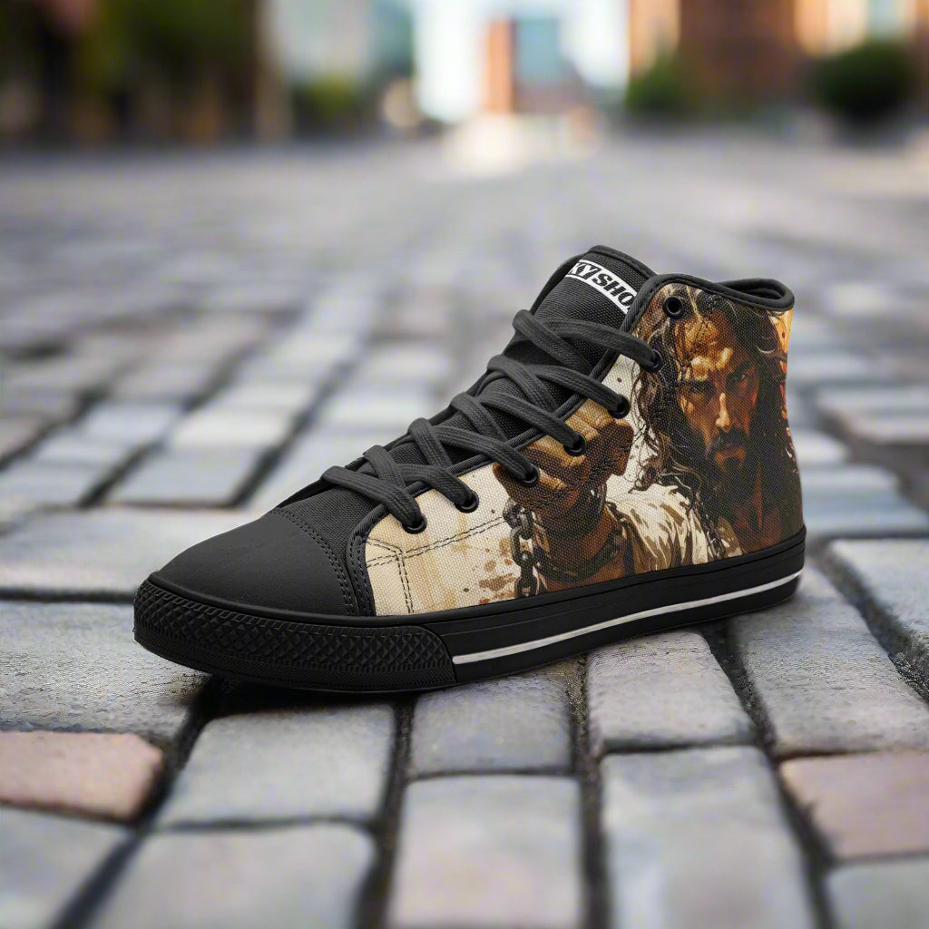Egyptian Magenta Gold Unique UNISEX Bold Art - Freaky Shoes | Custom Art Sneakers