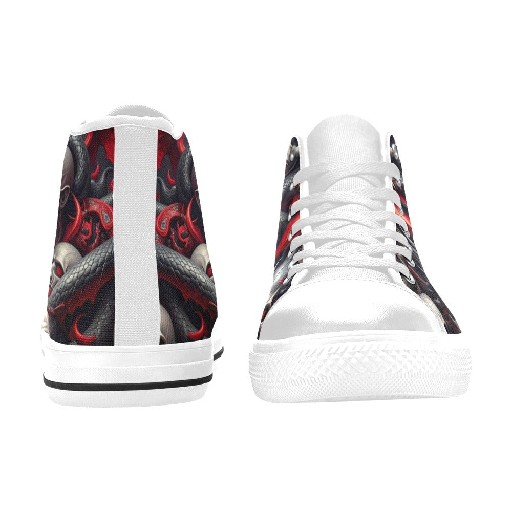 MEN'S Snake Dagger Skull Dark High Top Canvas Cottagecore Custom Sneakers
