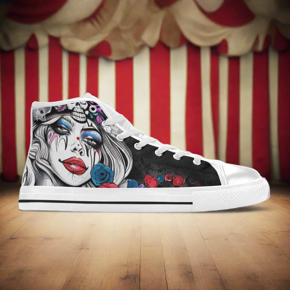 Phoenix Crimson Black Custom Bold Art - Freaky Shoes