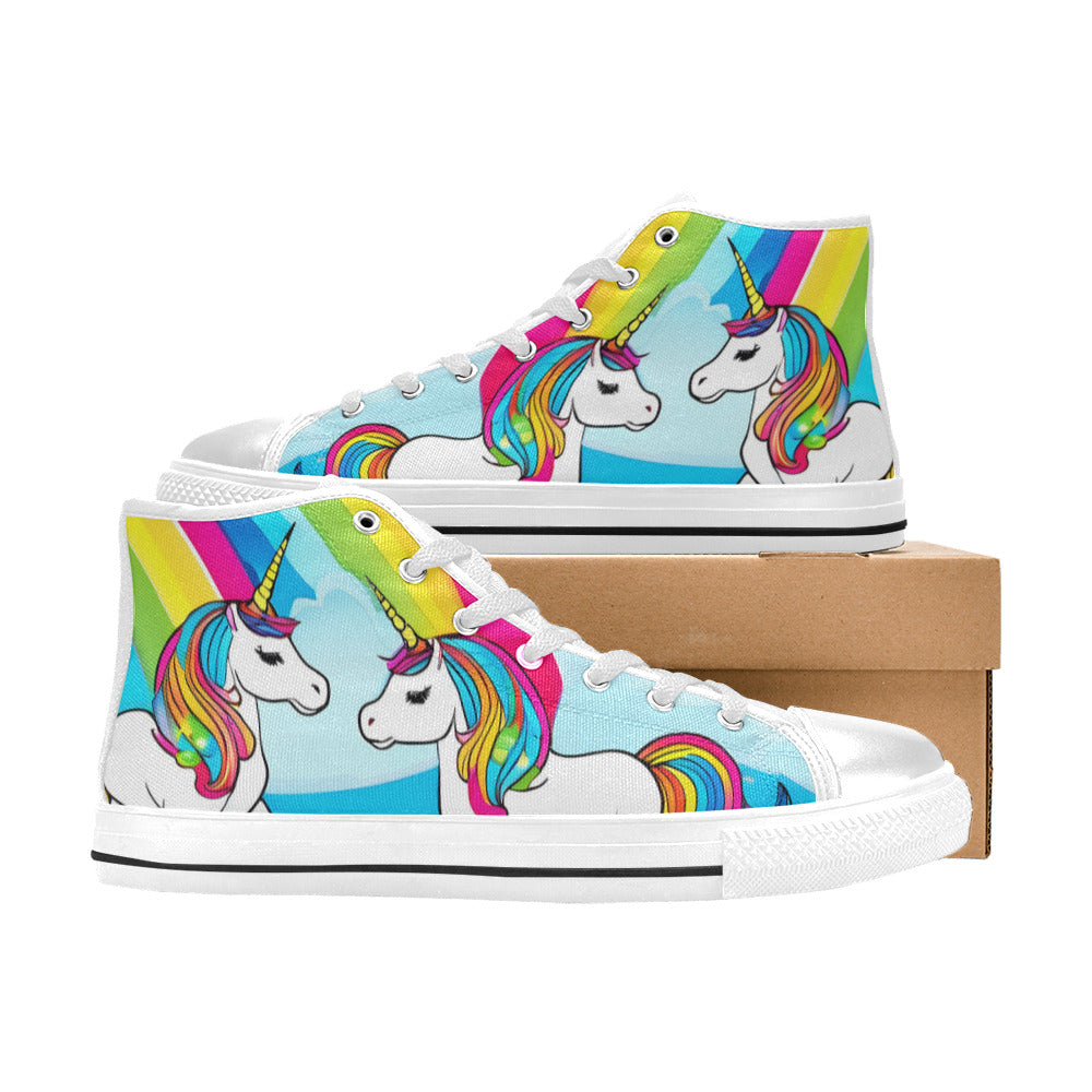 MEN'S Abstract Unicorns Art Men’S High Top Canvas Cottagecore Custom Sneakers