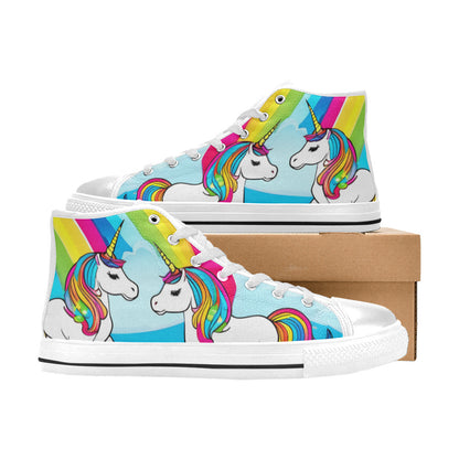 MEN'S Abstract Unicorns Art Men’S High Top Canvas Cottagecore Custom Sneakers