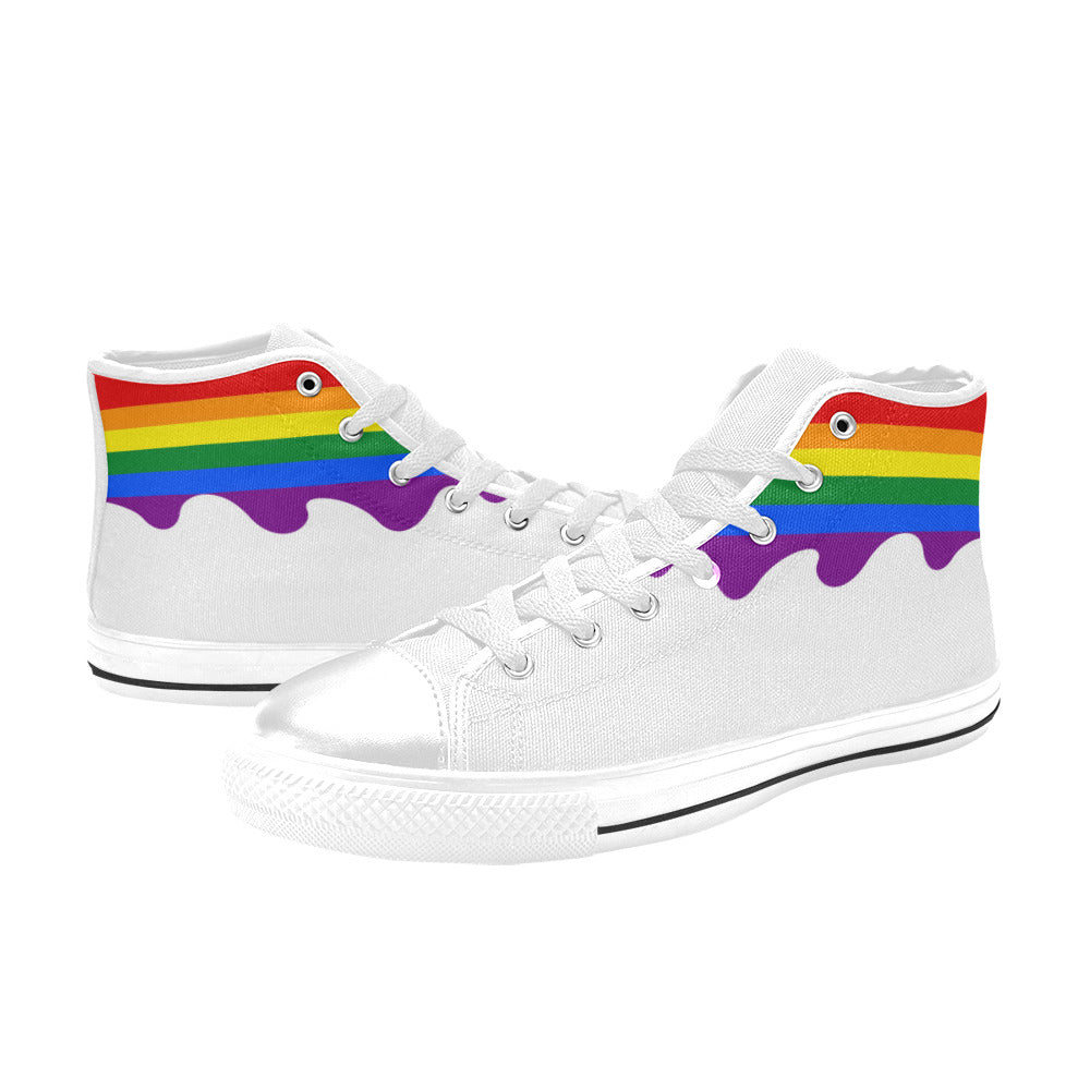 MEN'S Cc Pride Lgbt Flag High Top Canvas Grunge Custom Shoes
