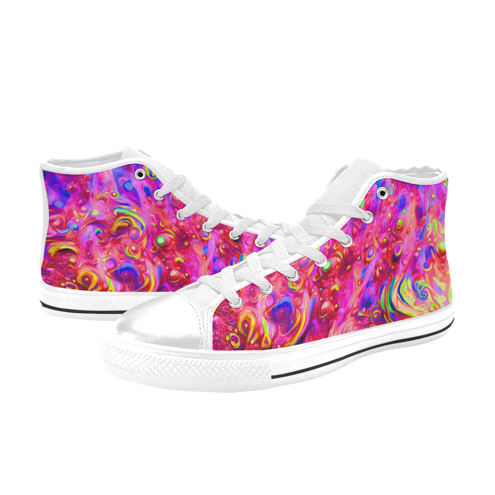 WOMEN'S Cc Acid Bath Art High Top Canvas Dark Academia Sneakers