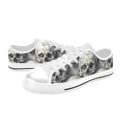 KIDS' Hyper Realistic Skull Low Top Canvas Neon Fantasy Shoes