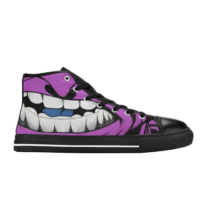 WOMEN'S Cc Grape Attack Art High Top Canvas Vibrant Chaos Sneakers