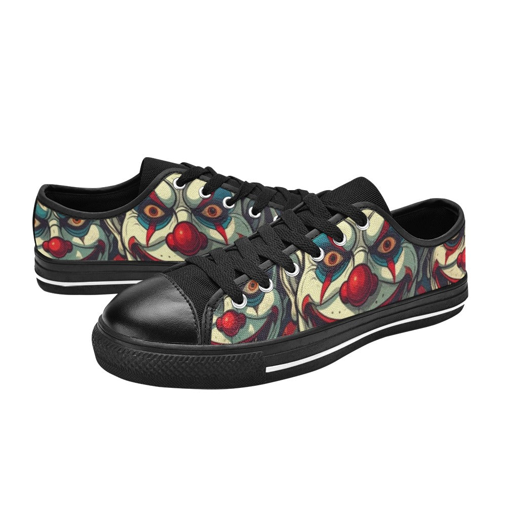 WOMEN'S Evil Circus Heads Faces Canvas Surreal Custom Shoes