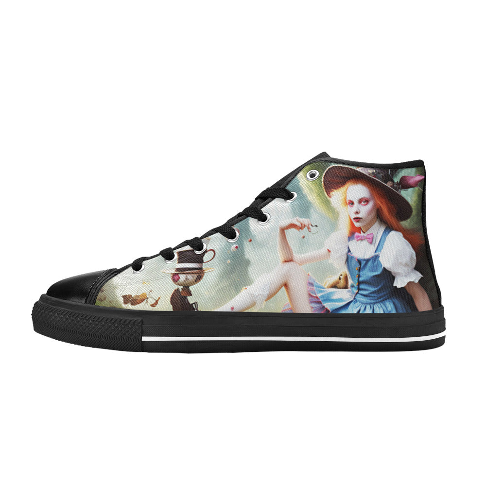 MEN'S Acid Creepy Wonderland Psychedelic High Top Canvas Dark Academia Shoes