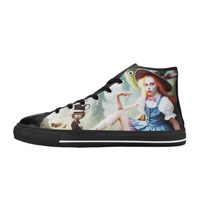 MEN'S Acid Creepy Wonderland Psychedelic High Top Canvas Dark Academia Shoes