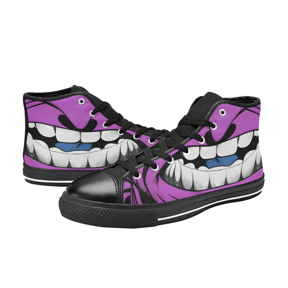MEN'S Cc Grape Attack Art High Top Canvas Grunge Custom Shoes