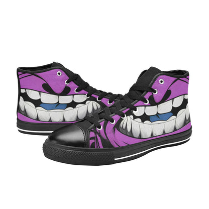 MEN'S Cc Grape Attack Art High Top Canvas Grunge Custom Shoes