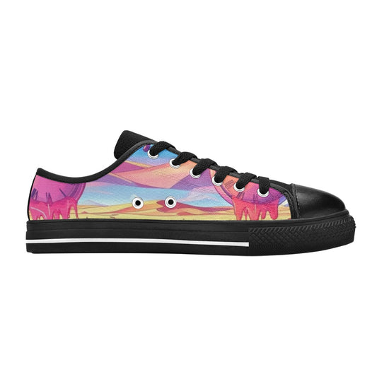 MEN'S Surrealist Dreamscape Pattern, Melting Canvas Vivid Custom Shoes