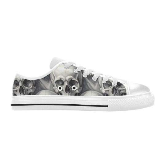 KIDS' Hyper Realistic Skull Low Top Canvas Neon Fantasy Shoes