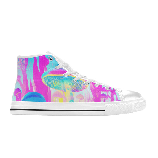 MEN'S Cc Mushroom Art Men’S High Top Canvas Wallpaper Art Shoes