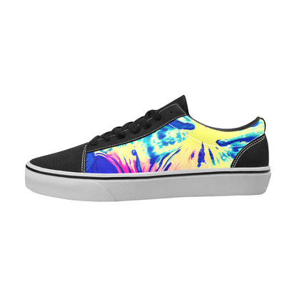 WOMEN'S Tie Dye Splash Retro Low Top Skateboarding Vivid Custom Sneakers