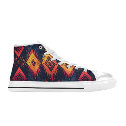Wild Tribal Ripple 2 Women's High Top Canvas Shoes