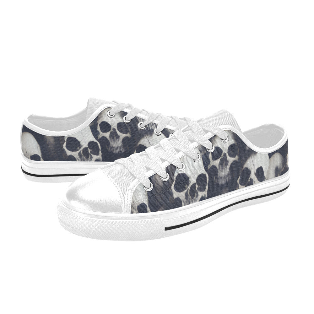 WOMEN'S Cc Skulls Greyscale Style Canvas Neon Fantasy Custom Shoes