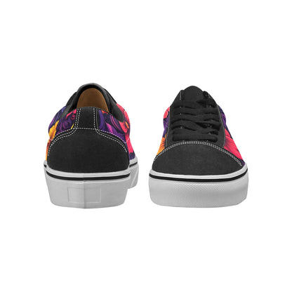 MEN'S Exotic Floral Weave Low Top Skateboarding Neon Fantasy Custom Sneakers