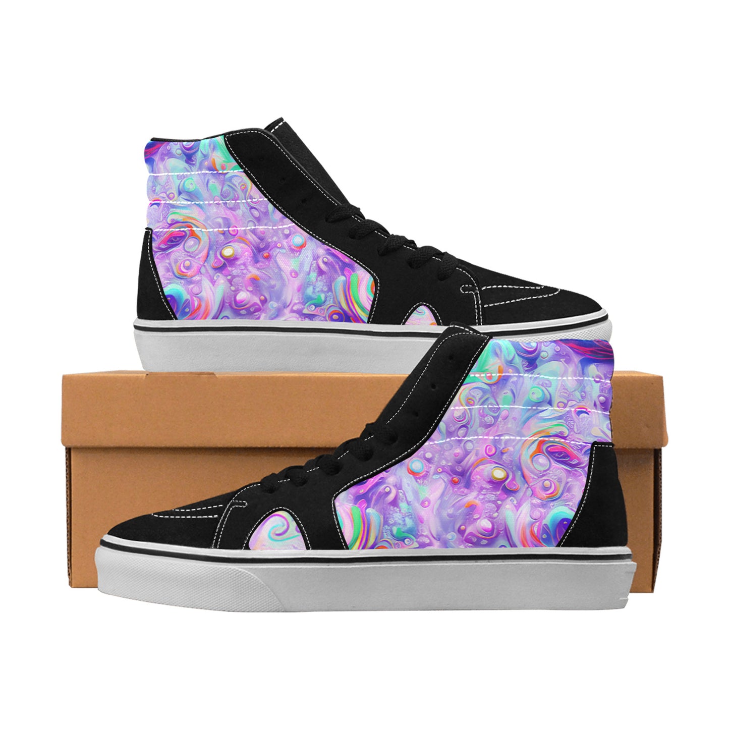 MEN'S Cc Acid Bath 10 High Top Skateboarding Vibrant Chaos Custom Shoes