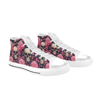 MEN'S Skull Cherry Blossom High Top Canvas Aesthetic Sneakers