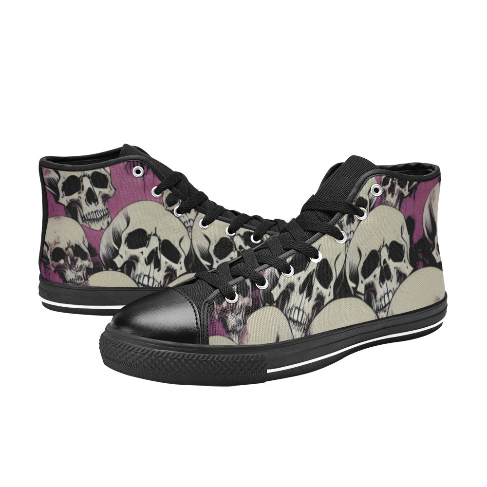 MEN'S Cc Skulls Retro Men’S High Top Canvas Neon Fantasy Shoes