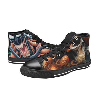 MEN'S Cc Snakes Skulls Men’S High Top Canvas Dark Academia Custom Sneakers