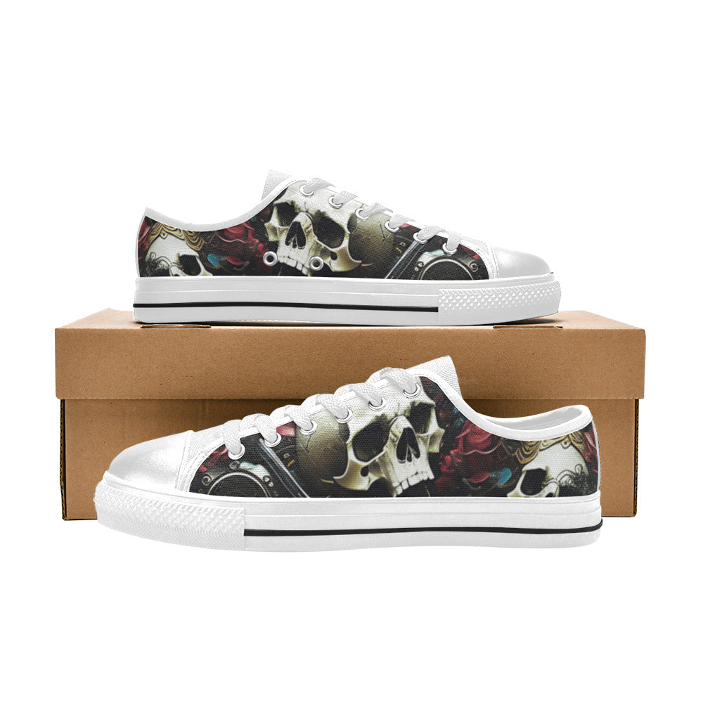 MEN'S Rose Skulls Dark 4 Canvas Vibrant Chaos Custom Sneakers