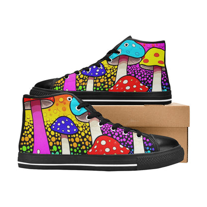 MEN'S Colorful Mushrooms Art Vibes High Top Canvas Grunge Shoes