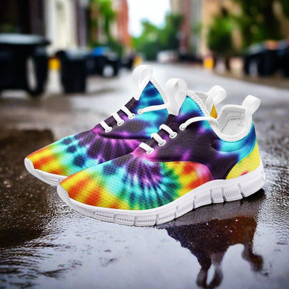 Koi Teal Gold Wearable Bold Art - Freaky Shoes | Custom Art Sneakers