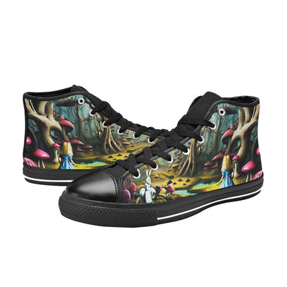 MEN'S Creepy Wonderland Model Art High Top Canvas Vibrant Chaos Custom Shoes