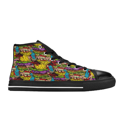 MEN'S Cheeseburger Monster Men’S High Top Canvas Aesthetic Custom Sneakers