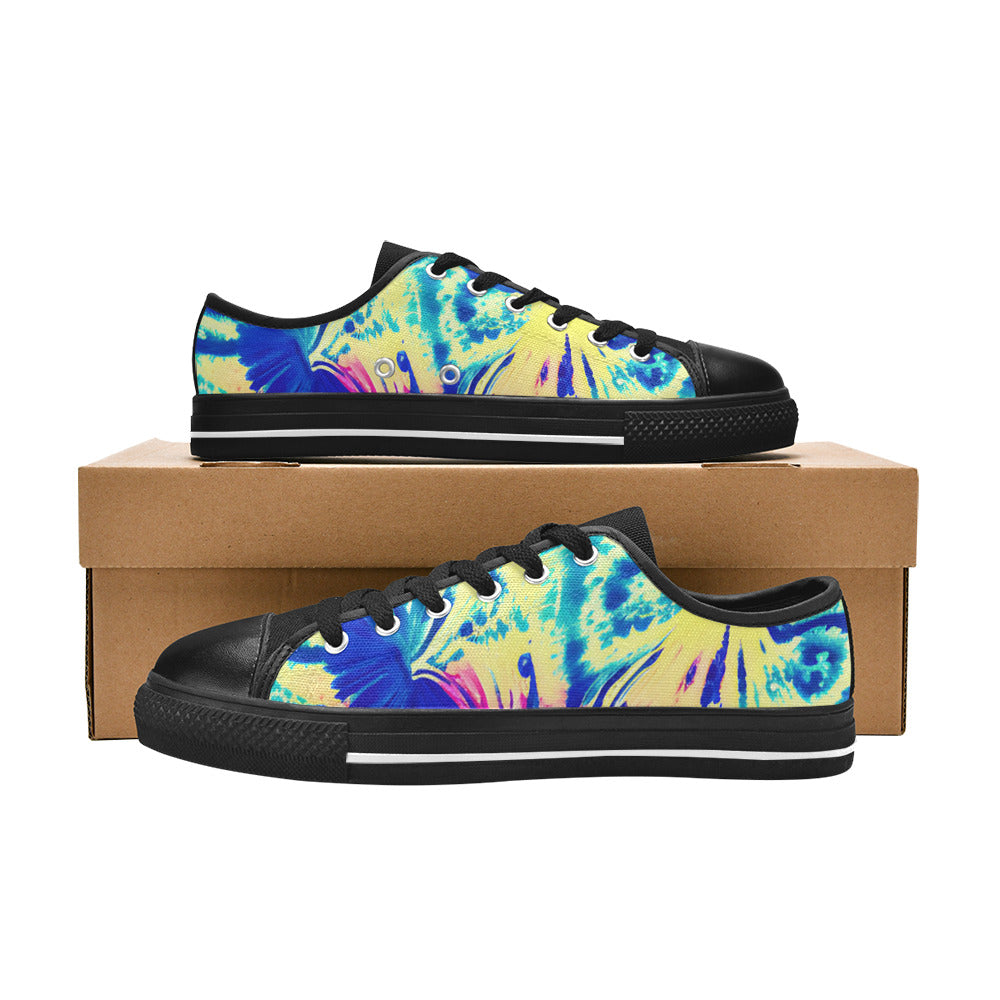 WOMEN'S Tie Dye Splash Retro Canvas Vivid Custom Sneakers