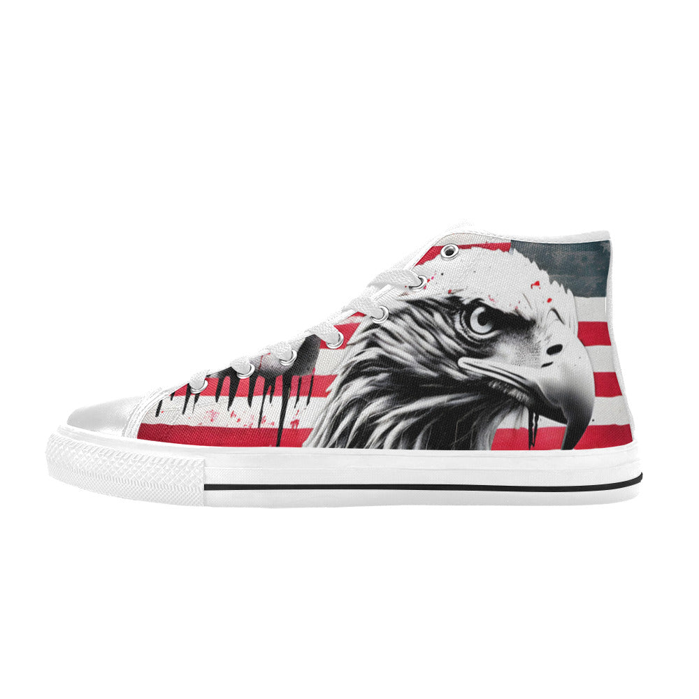 MEN'S Patrotic Eagle Art Men’S High Top Canvas Cottagecore Custom Shoes