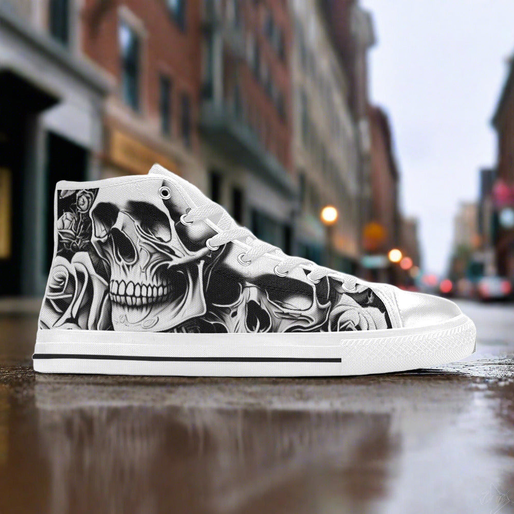 Phoenix Orange Black Unique MEN Bold Art - Freaky Shoes | Custom Art Sneakers