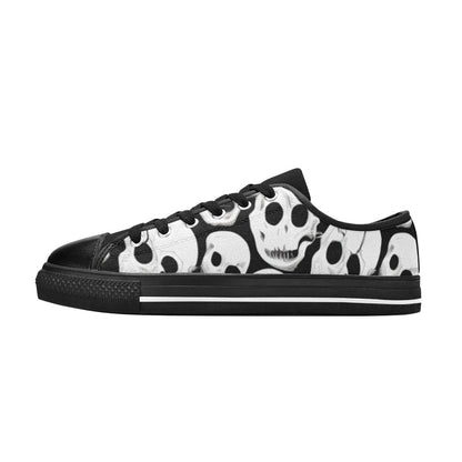 MEN'S Cc Skulls One Color Canvas Grunge Custom Sneakers