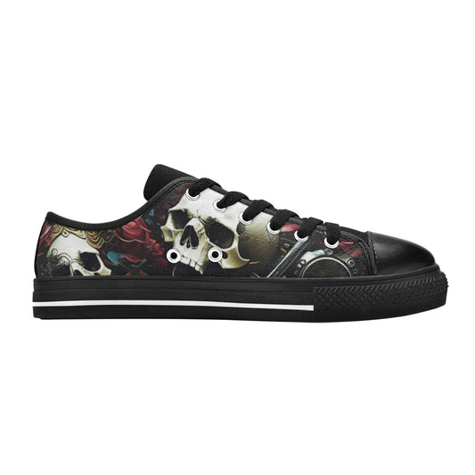 WOMEN'S Rose Skulls Dark 4 Canvas Aesthetic Custom Sneakers
