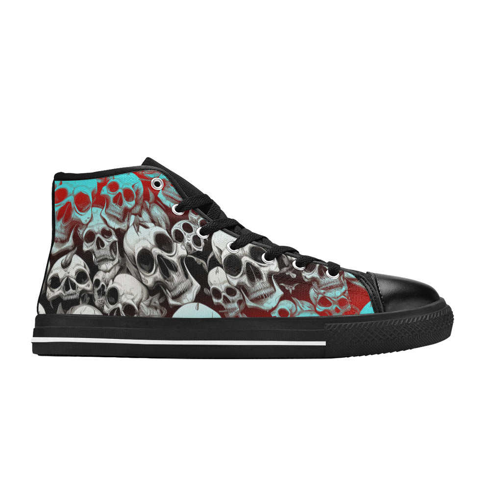 WOMEN'S Skulls Mania Colors High Top Canvas Cottagecore Custom Sneakers