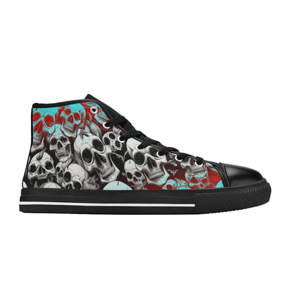 WOMEN'S Skulls Mania Colors High Top Canvas Cottagecore Custom Sneakers