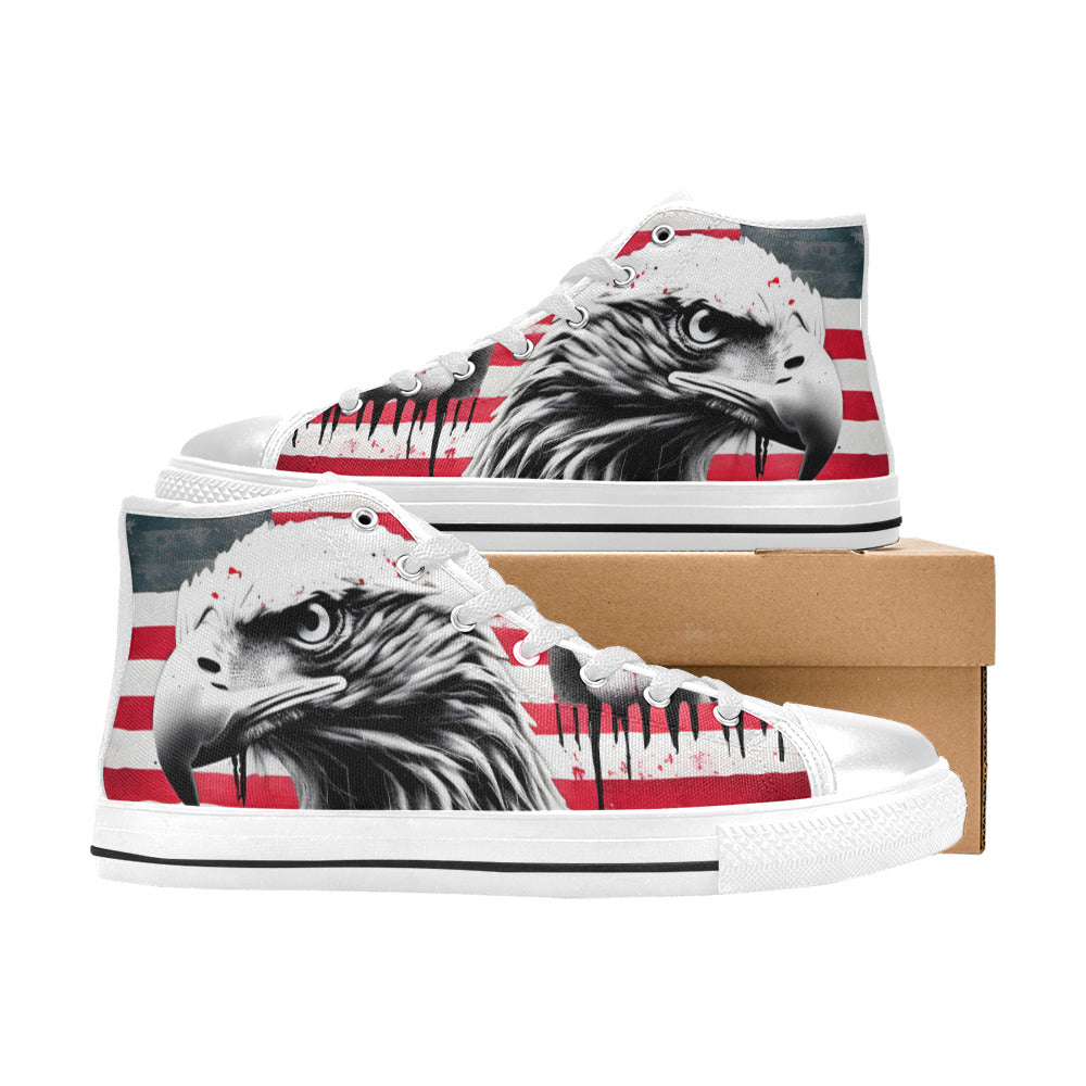 MEN'S Patrotic Eagle Art Men’S High Top Canvas Cottagecore Custom Shoes