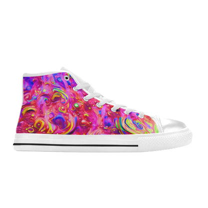 MEN'S Cc Acid Bath Art High Top Canvas Grunge Shoes