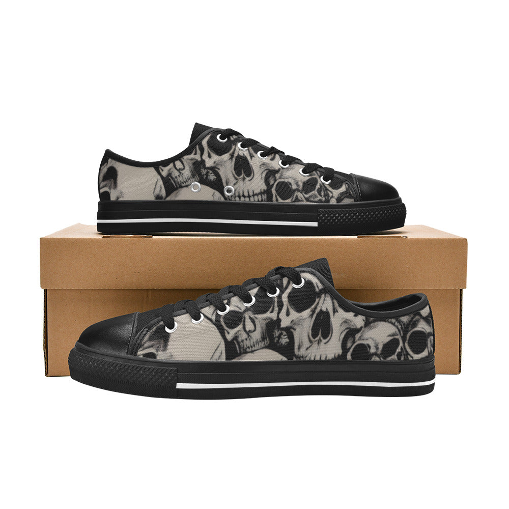 MEN'S Cc Retro Skulls Art Canvas Wallpaper Art Custom Shoes