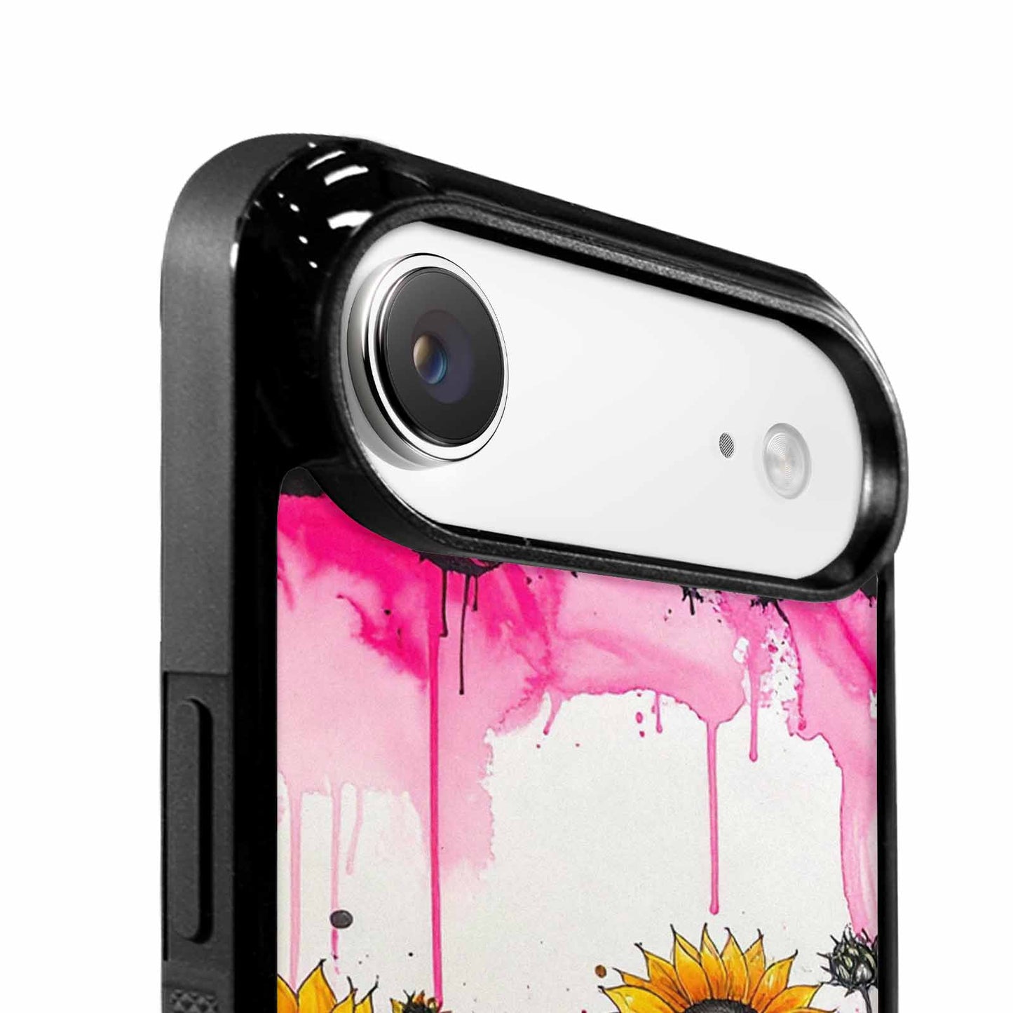 iPhone 17 Air Case — Sunflower Burst Black Pink Ink Floral, Custom Made Phone Cover