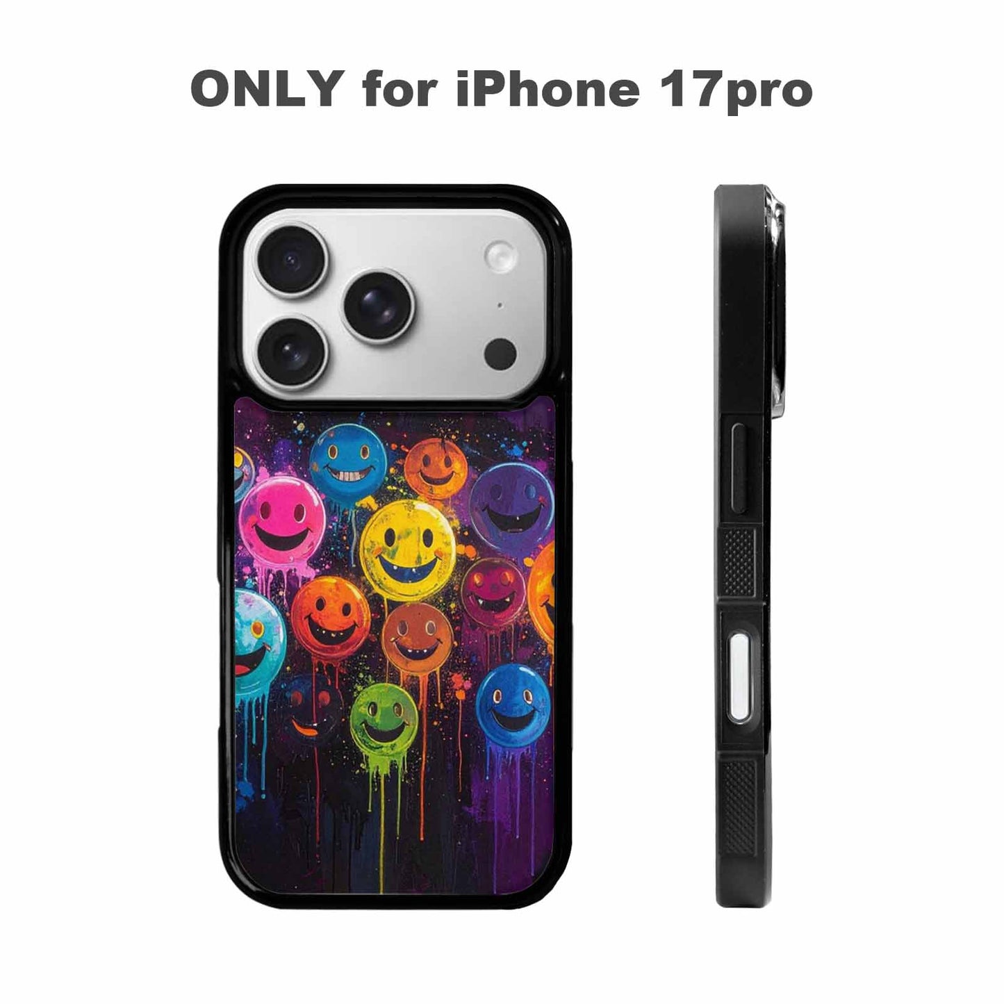 iPhone 17 Pro Case — Smiley Faces Glow Smiley Faces Original, Custom Designed Case Cover