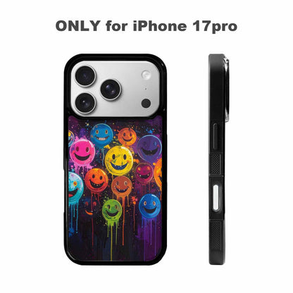 iPhone 17 Pro Case — Smiley Faces Glow Smiley Faces Original, Custom Designed Case Cover